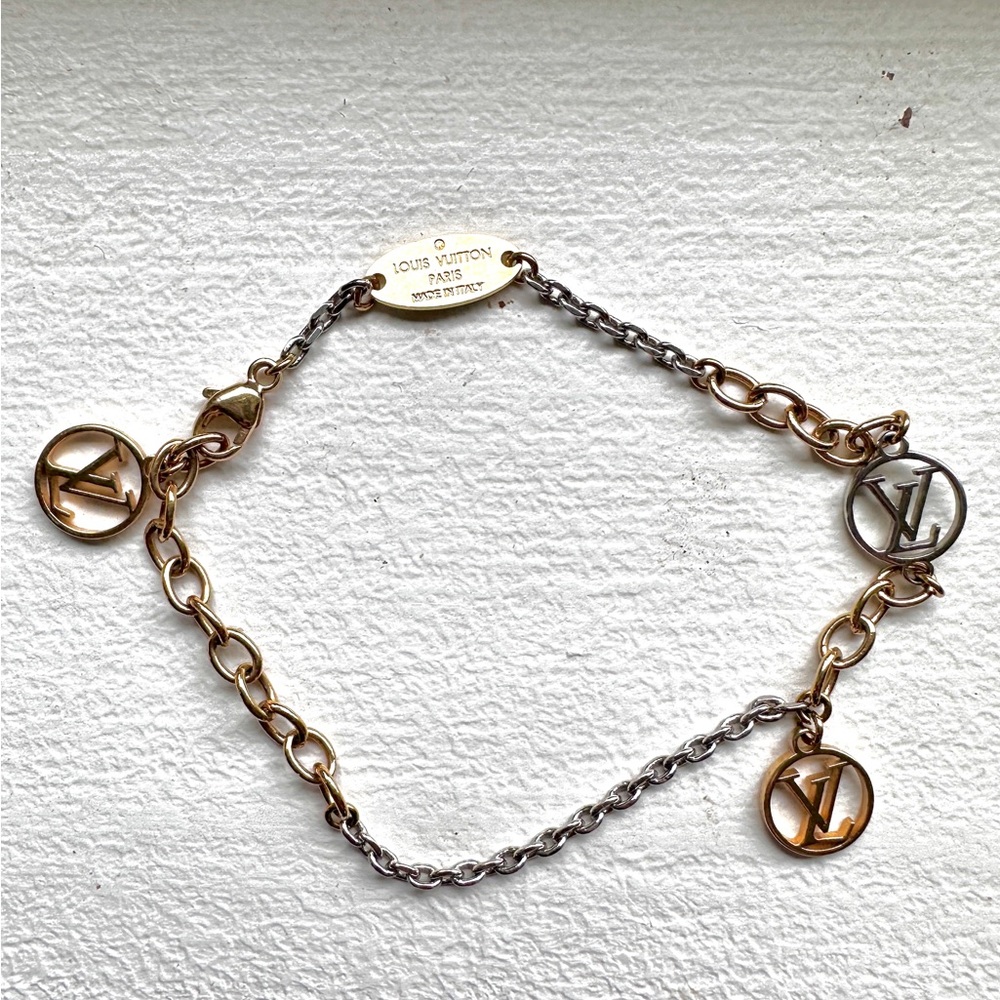 Louis Vuitton Bracelet - 2016 gold and silver logomania